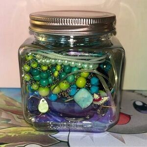 Blue Mystery Jewelry Jar